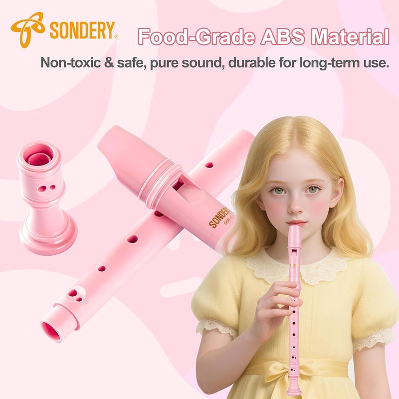 Sondery آلة تسجيل سوبرانو بأصابع ألمانية متينة للمبتدئين سهلة العزف بجسم بلاستيكي تشمل مخطط الأصابع وحقيبة حمل - Image 2
